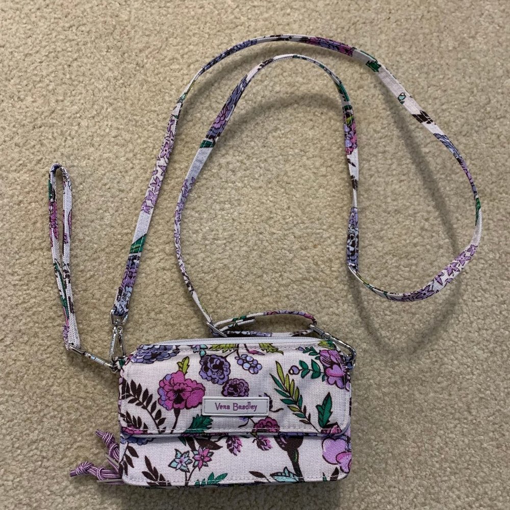 Vera Bradley, Lavender Botanical, Lighten Up RFID All In One Crossbody